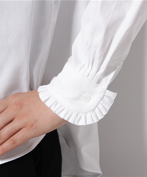 Drawer（ドゥロワー）の「DRAWER コットン ホワイトフリルシャツ