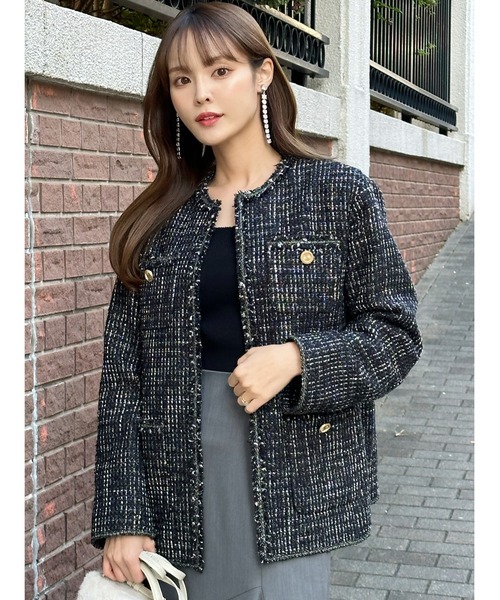 CELFORD（セルフォード）の「ツイードジャケット（ノーカラー