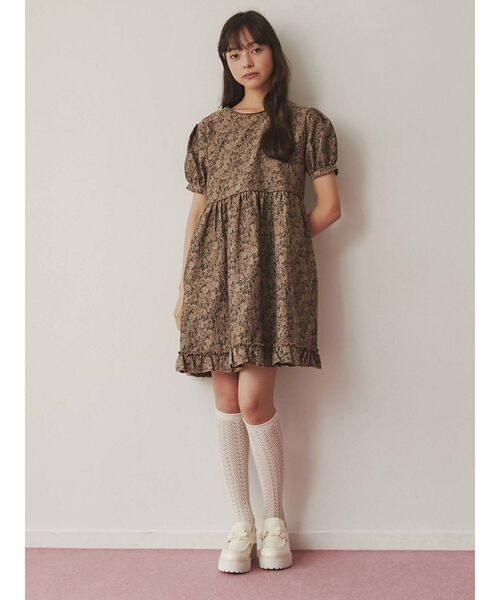 merry jenny（メリージェニー）の「flowerジャガードミニワンピース