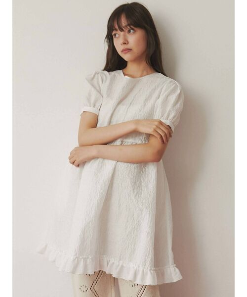 merry jenny（メリージェニー）の「flowerジャガードミニワンピース