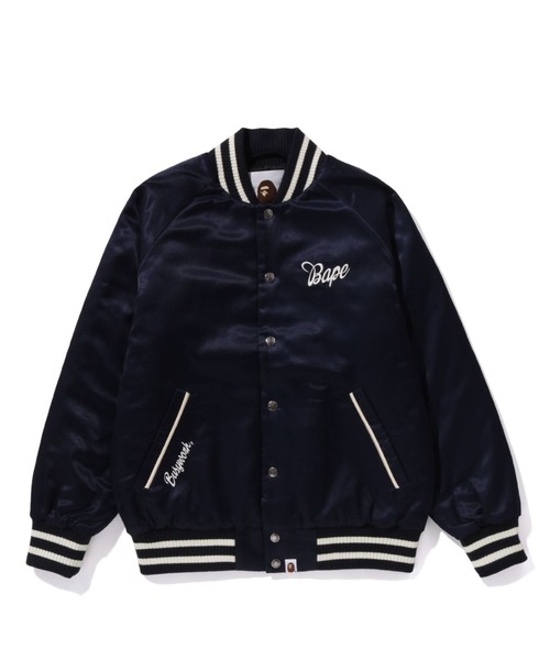 A BATHING APE（アベイシングエイプ）の「BAPE SATIN VARSITY JACKET L