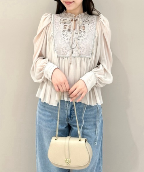 SNIDEL（スナイデル）の「エンブロイダリー楊柳シフォンブラウス
