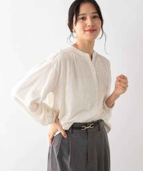 セール】さらさらリラックスブラウス長袖/906638（シャツ/ブラウス