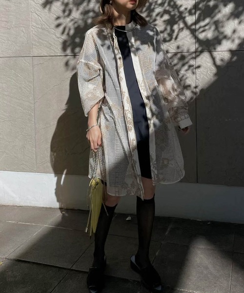 Ameri（アメリ）の「MEDI CROSS STITCH LIKE SHIRT（シャツ/ブラウス