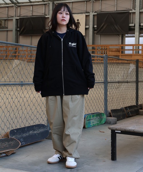 ムラサキスポーツ限定】X-GIRL/エックスガール ジップアップ パーカー