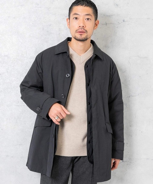 セール】『撥水』『XLサイズあり』3WAY ステンカラーハーフコート