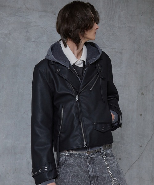 Spielio】 Vintage-like riders jacket / ヴィンテージライク合皮