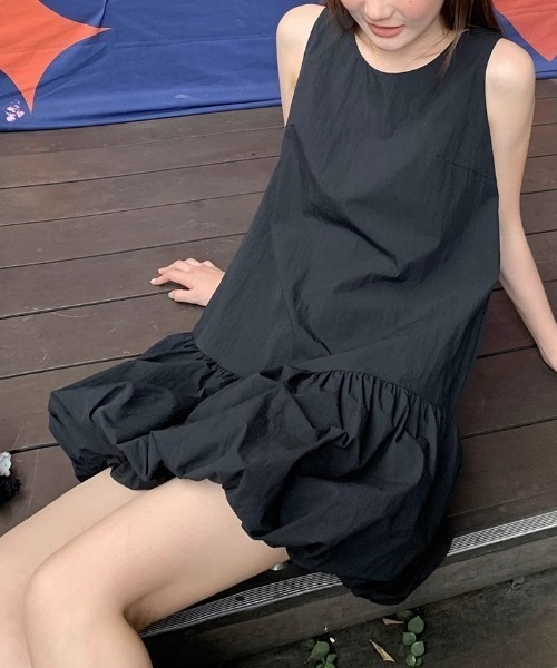 セール】バルーン シルエット ノースリーブ ワンピース（ワンピース