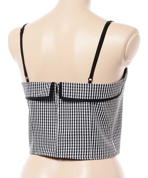 SLY（スライ）の「GINGHAM CHECK ビスチェキャミ（キャミソール）」 - WEAR