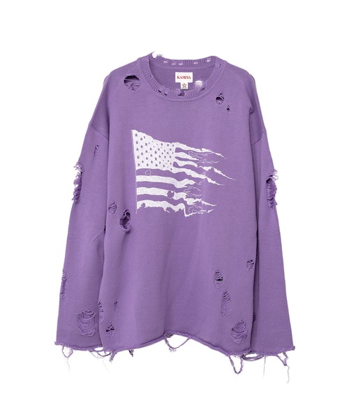 KAMIYA（カミヤ）の「Destroyed Long Sleeve Knit T-shirt（ニット