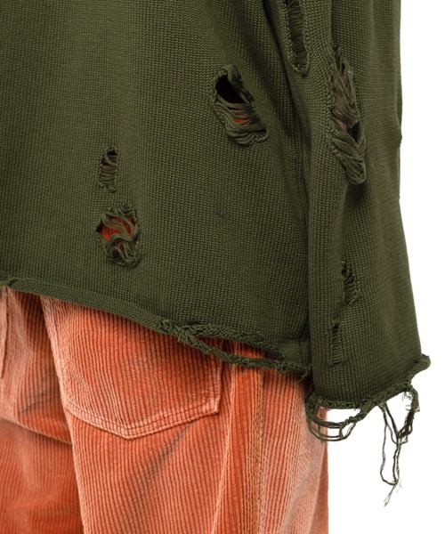 KAMIYA（カミヤ）の「Destroyed Long Sleeve Knit T-shirt（ニット