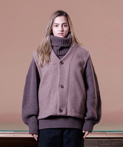 セール】【VOAAOV】WOOLLET Oversize V-Neck Vest（ベスト）｜VOAAOV