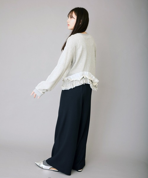セール】フリルデザインスウェット（スウェット）｜AVIE（アビィ）の