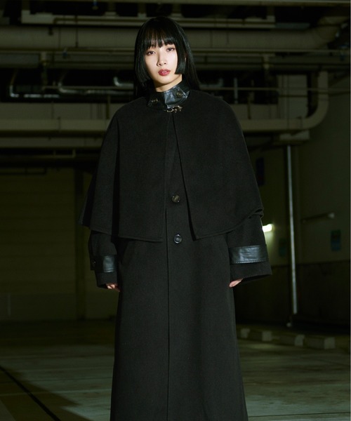 セール】2WAYケープロングコート（ステンカラーコート）｜Ellno Loset