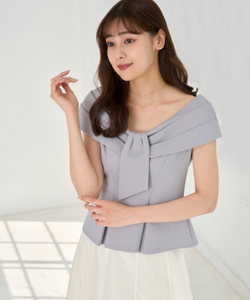 Her lip to（ハーリップトゥー）の「Lily Shawl Peplum Top（Tシャツ