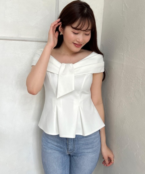 Lily Shawl Peplum Top（Tシャツ/カットソー）｜Her lip to（ハー