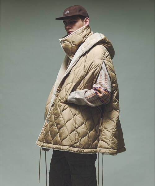 TAION / タイオン】MILITARY RIVERSIBLE DOWN CAPE【U0NISEX