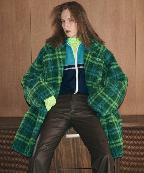 MAISON SPECIAL（メゾンスペシャル）の「Check Boa Over Coat/チェック
