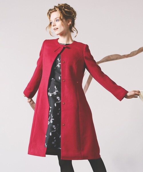 TOCCA（トッカ）の「MILKY PUFF リボンウールコート（ノーカラーコート