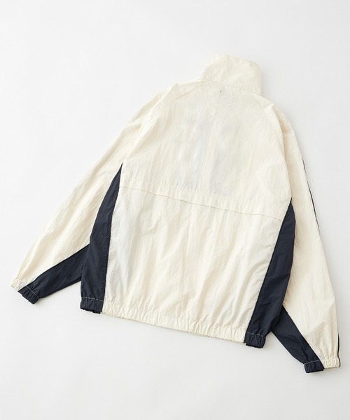 ナイロンワンポイント刺繍 配色デザイントラックブルゾン MONO-MART