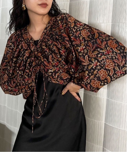 セール】INDIA PRINT TURN OVER BLOUSE（シャツ/ブラウス）｜Ameri