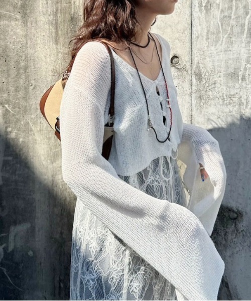 Ameri（アメリ）の「LAYERED KNIT CARDIGAN TOP（カーディガン/ボレロ