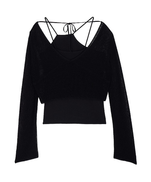 Ameri（アメリ）の「LAYERED KNIT CARDIGAN TOP（カーディガン/ボレロ