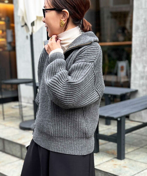 NOLLEY'S（ノーリーズ）の「【OLDDERBY KNITWEAR】リブZIPプルオーバー