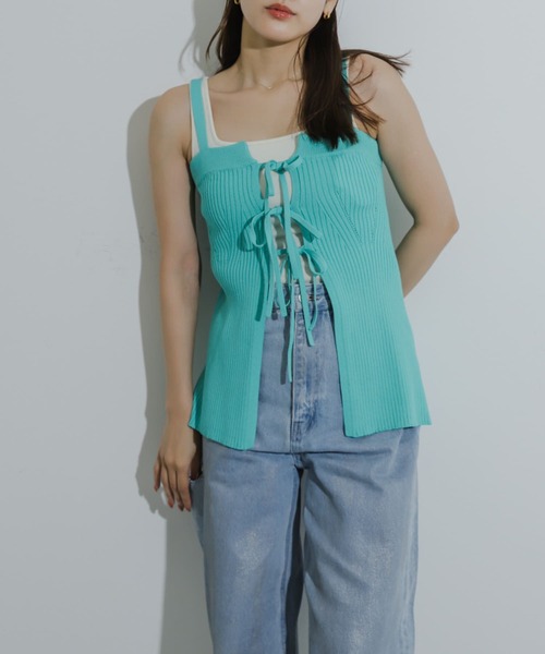 セール】フロントリボンニットキャミソール（キャミソール）｜SENSE OF