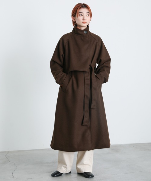 select MOCA（セレクトモカ）の「スタンドカラーフェイクウールケープ