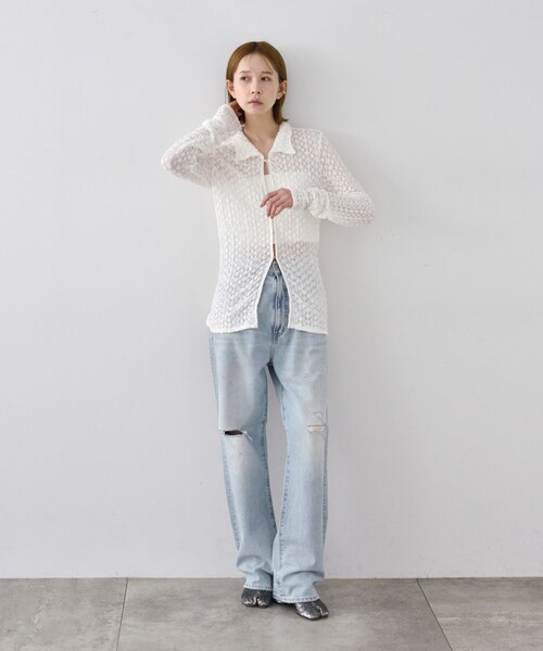 CODE A（コードエー）の「◇CODE A｜shrink lace blouse（シャツ