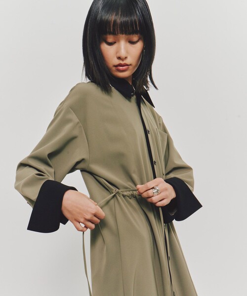 セール】【完売間近！】バイカラドロストワンピース｜ウォッシャブル