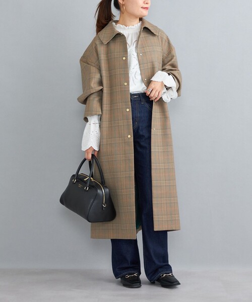 セール】チェックステンカラーコート◇（ステンカラーコート）｜SHIPS