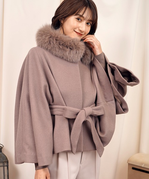 NOELA（ノエラ）の「衿ファー付ポンチョコート（ポンチョ）」 - WEAR