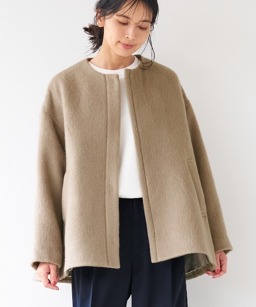 MICA&DEAL（マイカ＆ディール）の「テントショートコート（ノーカラー