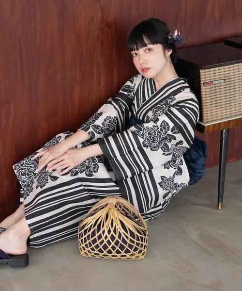 選べる浴衣3点セット ニコアンティークオリジナルデザイン 国内染色