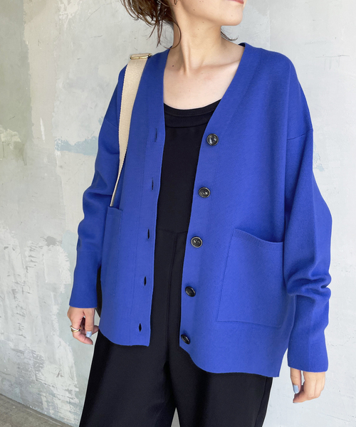 未使用スピックアンドスパン ダブルジャガード ビッグカーディガン