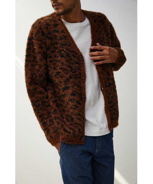 AZUL by moussy（アズールバイマウジー）の「SHAGGY LEOPARD CARDIGAN