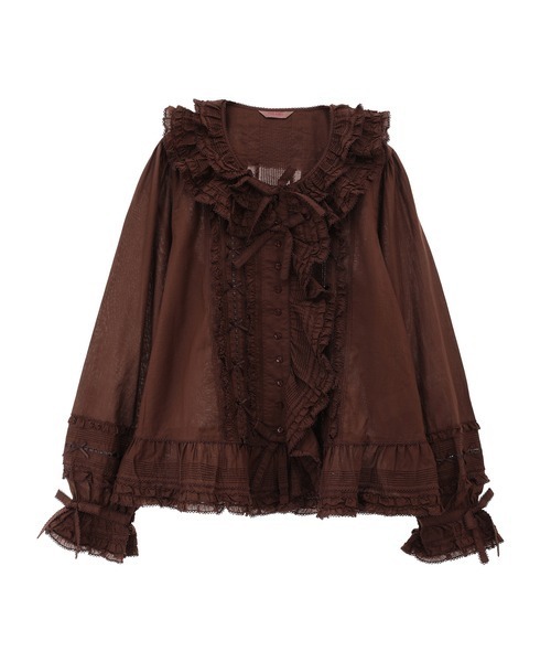 PINK HOUSE（ピンクハウス）の「フリル使いローンオーバーブラウス