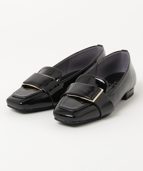 セール】スクエアトゥ メタルバックルローファー（ローファー