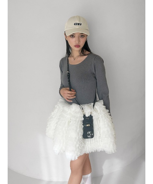 セール】ボリュームチュールフリルニットワンピース（ワンピース