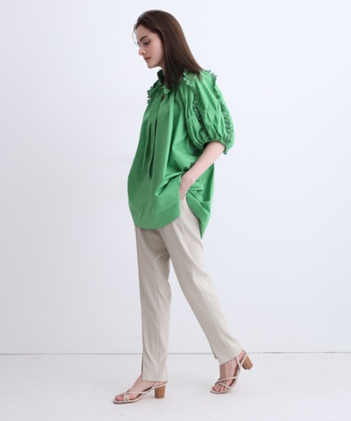 新品タグ付き✨CADUNEカデュネレースフリルブラウス38 CADUNE