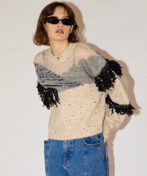 MAISON SPECIAL（メゾンスペシャル）の「Mix Yarn Fringe Knit