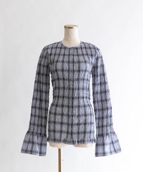 Smocked Check Blouse（シャツ/ブラウス）｜EN NEUME（エンノイム）の
