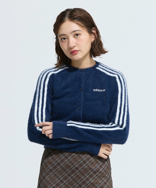 adidas（アディダス）の「フラッフィー ニットカーディガン / シャギー
