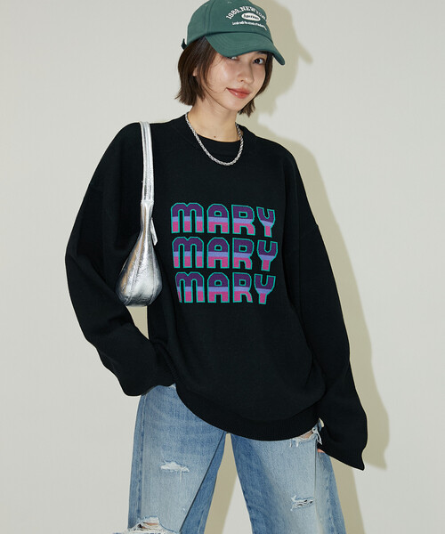 セール】マリマリマリー×PUBLUX MARYロゴジャガードニット【限定展開