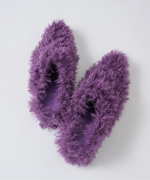 pointed toe fur mule / ポインテッドトゥファーミュール（パンプス