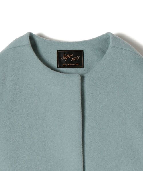 SHIPS（シップス）の「SUPER140ノーカラーショートコート（ノーカラー