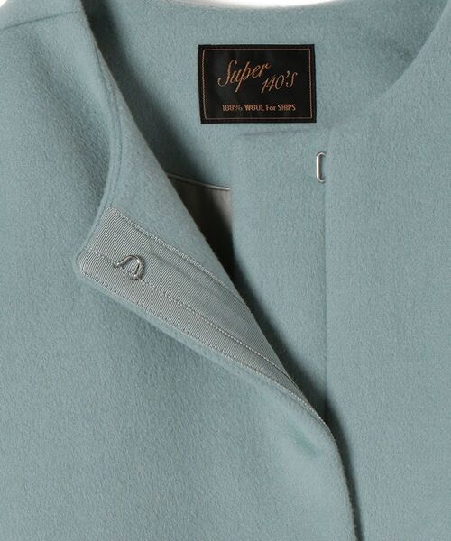 SHIPS（シップス）の「SUPER140ノーカラーショートコート（ノーカラー