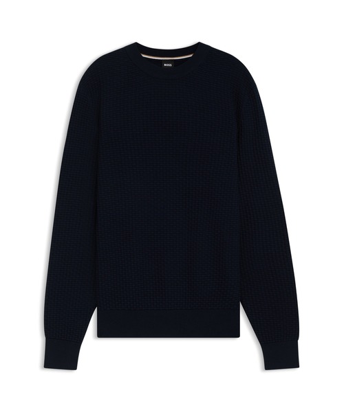 コットン セーター ミックスストラクチャー（ニット/セーター）｜BOSS
